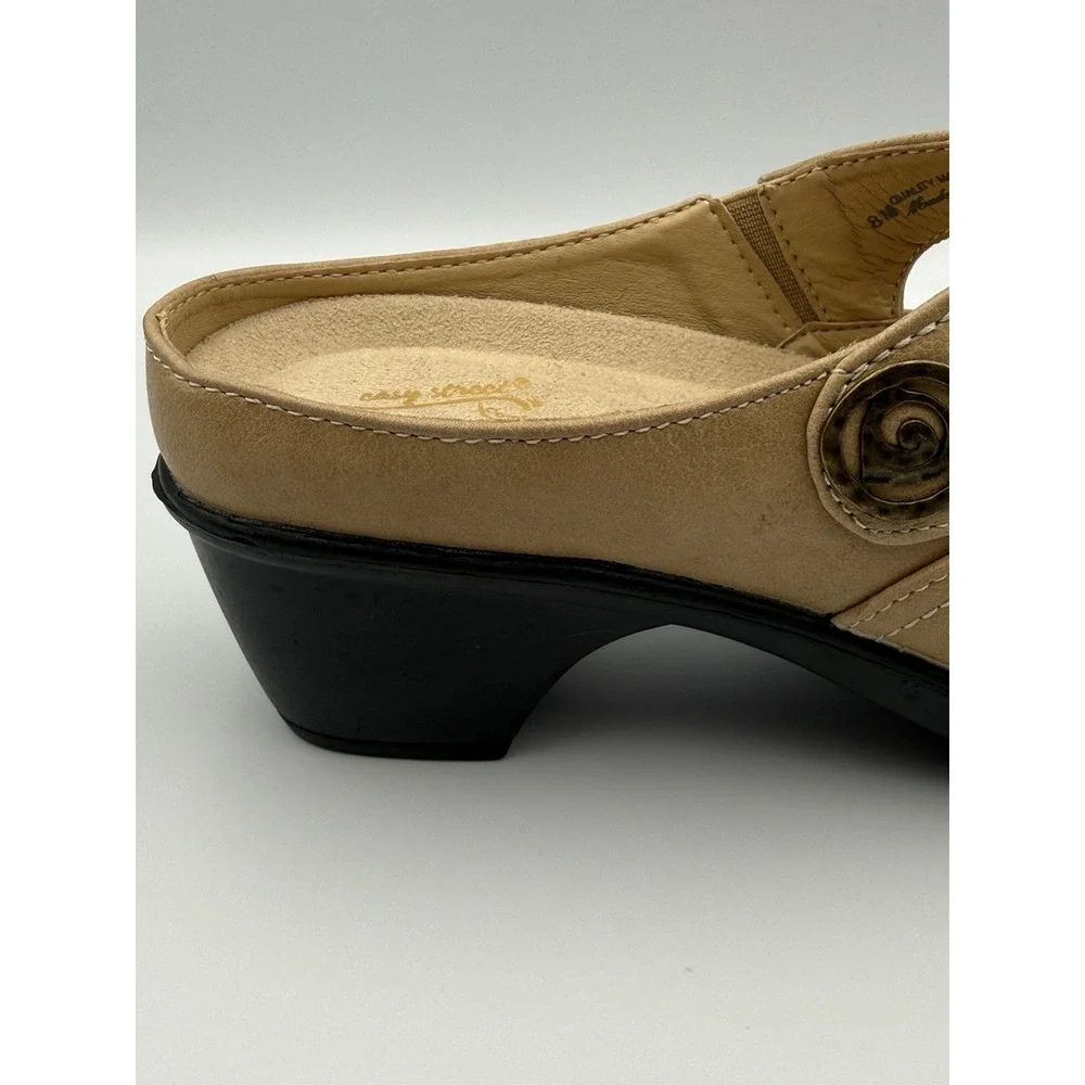 Easy‎ Street Comfort Wave Sandals Womens 8M Tan Slip On Comfort NWOT
